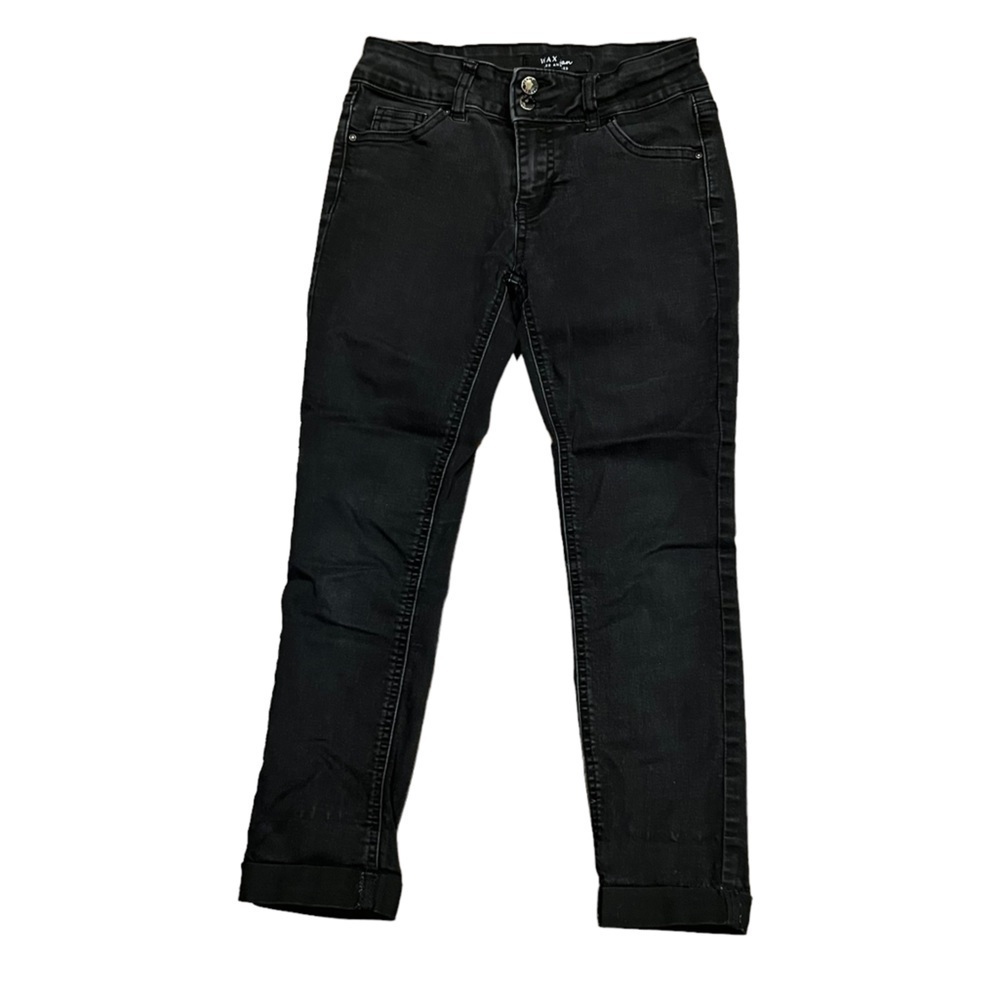 Wax Jeans Black Cuffed Hem Capri Denim Jeans Size 3 Women’s